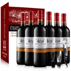 法国原酒进口红酒 春节新年货过年送礼团购礼物 图利斯酒庄干红葡萄酒整箱礼盒750ml*6